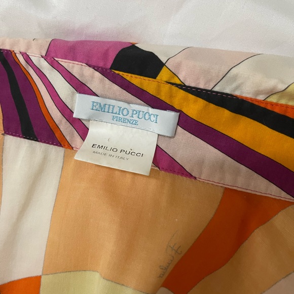 EMILIO PUCCI Iride print color Cotton long sleeves women blouse 96% Cotton - Picture 3 of 4